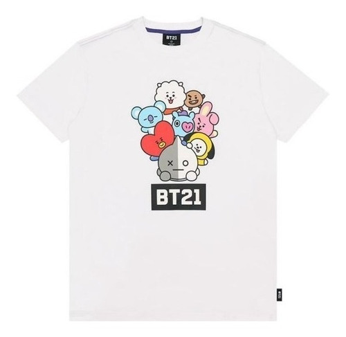 Remera Bt21 - Unisex Blanca - Kpop Merchandise Bts 