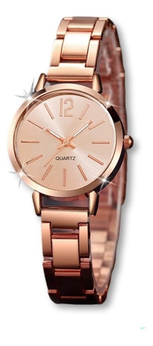 Reloj Elegante Para Mujer Ideal De Regalo Oro Rosa+ Pulsera