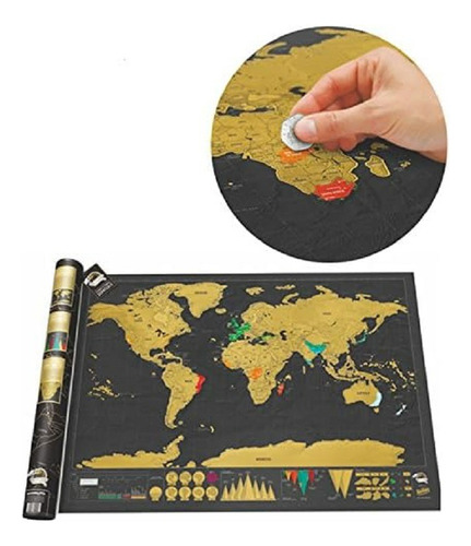 Mapa Mundi/raspable Mapa Del Mundo Para Raspar Viajeros