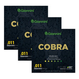 Encordoamento Violão Aço -- Giannini Cobra -- 011 -- Kit C/3