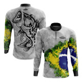 Camisa Makis Fishing Com Proteção Uv Manga Longa Patriota