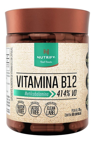 Vitamina B12 - 60 Cápsulas - Nutrify