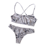 Bikini Conjunto Summer 2024 Con Colaless D Licra Marmol Blco