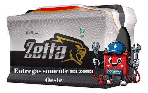 Bateria Zetta Mz45d - A Base De Troca Zona Oeste