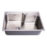 Bacha De Cocina Pileta Aqua L 65 Sobre Mesada Acero Inox 304