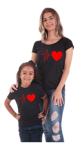 Blusas Tal Mãe Tal Filha Camiseta Babylook Tshirts Coração