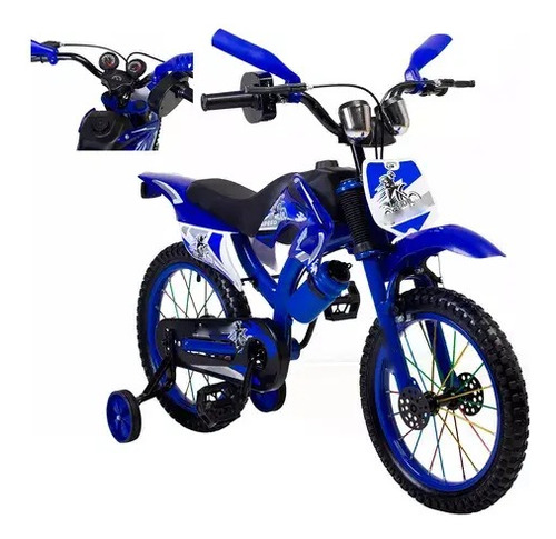 Bicicleta Entrenadora Para Niños  Moto Cross Rodado 16