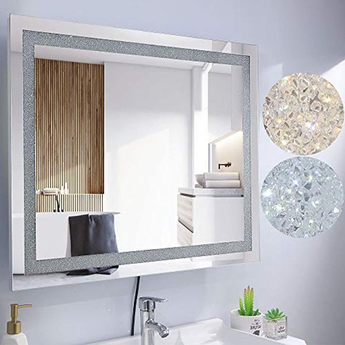 Espejo De Baño De Cristal De 32 X 24'' Con Luces Brillantes