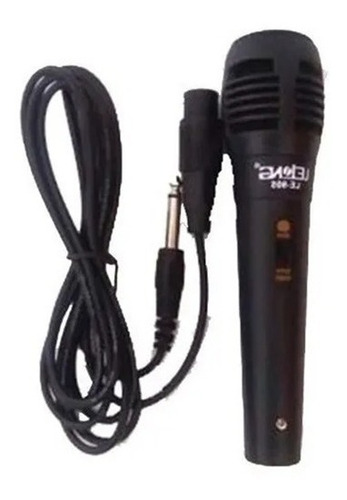 Microfone Profissional Le-905 Cabo P10 De Mão Com Fio 2,5 M Cor Preto