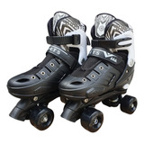 Patins Infantil Roller Quad 4 Rodas Design Moderno Black Top