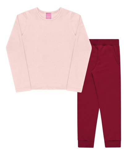 Conjunto Infantil Moletom Agasalho Blusa E Calça Menina