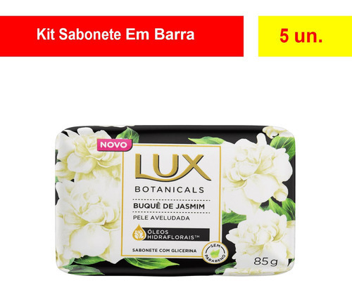 Kit 05 Sabonetes Em Barra Buquê De Jasmin 85g-lux Botanicals