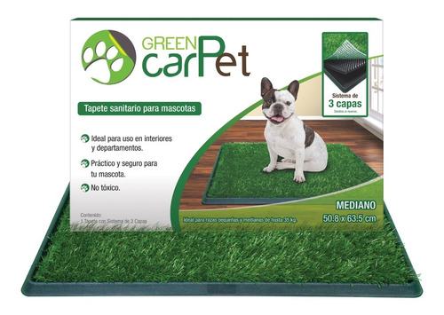 Tapete Para Perro Sanitario Entrenador Mascotas Green Carpet