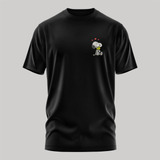 Remera 100% Algodón Unisex Con Bordado Snoopy