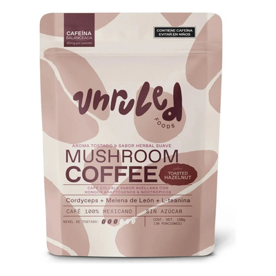 Café Soluble con Hongos Adaptógenos Melena de León y Cordyceps Sabor Avellana l Mushroom Coffee Energía Natural | Meses sin interés