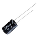 100 Peças Capacitor Eletrolítico 220uf 25v 220 X 25 105ºc