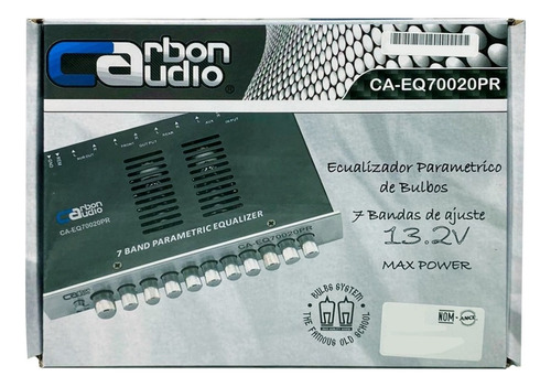 Ecualizador Carbón Audio 7 Bandas 13.2v Salida Sistem Bulbos