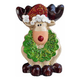 Figura Reno Navidad Decoración Adorno Pared Venado Ceramica 