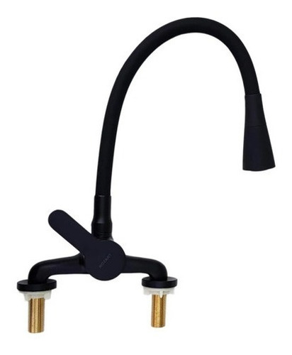 Mezcladora Monocomando Negro Cocina Pico Flexible 7084