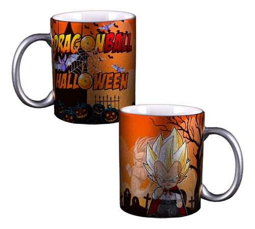 Taza Halloween De Dragon Ball Z Personalizada Plateada M262