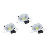 Pack X3 Foco Led Plafon Embutido Redondo 7w 6500k Luz Frio