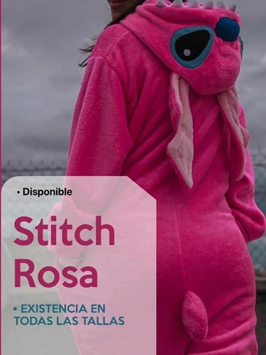 Mameluco, Pijama, Disfraz Stitch Rosa De Felpa-polar Talla 8