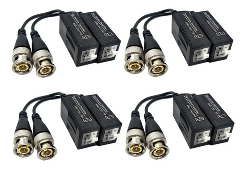 Kit 4 Pares Vídeo Balun Ahd/hdcvi/hdtvi Cftv Engate Rápido