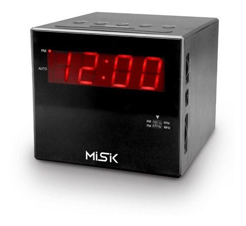 Misik - Radio Reloj Despertador Digital - Am/fm Y Auxiliar Color Negro
