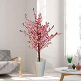 Árvore Cerejeira Sakura Artificial 140cm Com Vaso Decorativo