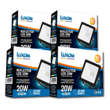 Reflector Led Exterior 20w Luz Fria Luxom X4unidades