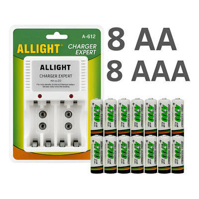 Kit 16 Pilhas Recarregáveis + Carregador Bivolt Aa\u002Faaa | Frete grátis