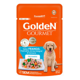 20x Sachê Golden Cães Filhotes Frango Espinafre Cenoura 85g