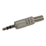 3 Ficha Conector Mini Plug 3.5 Stereo Metal Con Resorte Htec