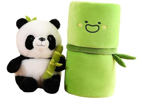 Muñeco De Peluche Panda En Tubo De Bambú De 25 Cm