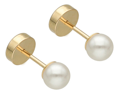 Aros Abridores Bebe Oro 18k Perla Cultivo 3,5mm Ch-108 Cuota