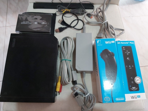 Consola Nintendo Wii Black + 2 Wiimote + Disco 120gb + Memor