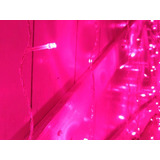 2 Cortina 300 Led 3x3m Rosa Decor Festa Evento Menina Natal