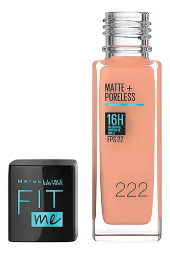 Base Líquida Maybelline Fit Me Matte + Poreles 30ml Tono 222