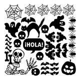 Decoración Dia De Brujas Halloween Sticker Pared Y Cristal 