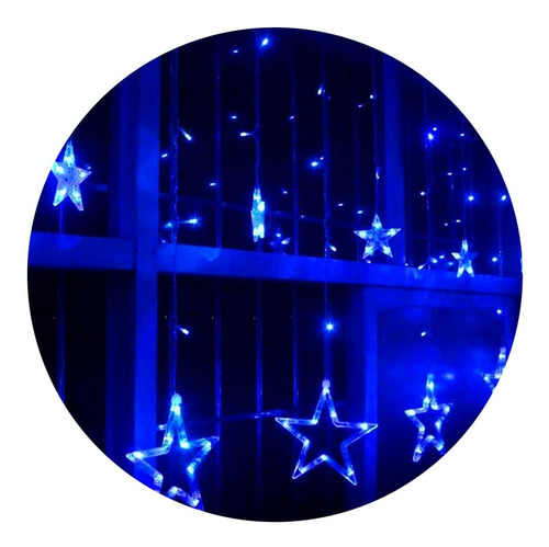 Extensión Luces Led Estrella X6 M Luz Navidad Azul 2098