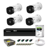 Kit Dvr 4 Canais Intelbras Hd Bullet Completo