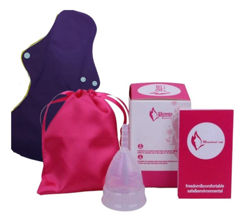 Copa Menstrual Aneer Bolsa Instructivo Toalla Tela Certifica