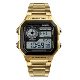 Relogio Masculino Skmei 1335 Pulseira Aço Digital Adultos Nf