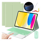 Funda Con Teclado Mouse+lápiz P/iPad 10.ª Gen.10.9in Verde
