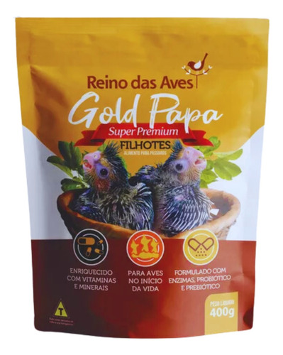 Papinha Gold Papa Filhotes Calopsita Papagaio-reino Das Ave