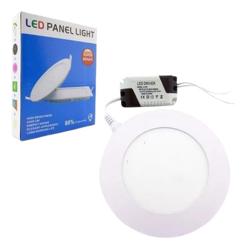 Foco Led Panel De 6 Watt, Luz Blanca, Embutido