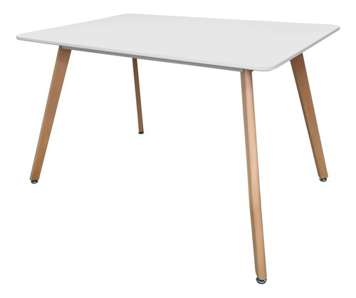 Mesa Moderna Eames Negra Patas De Madera P/comedor Oficina Color De La Tapa Blanco