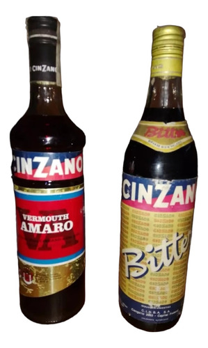 Antiguas Botellas De Cinzano Amaro Y Bitter