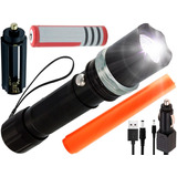 Linterna Tactica Led Cree Zoom Recargable O Pilas 1200 Lumen Color De La Linterna Negro Color De La Luz Blanco