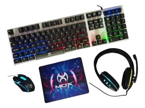 Kit Gamer 4 Em 1 Teclado Mouse Headset Mouse Pad